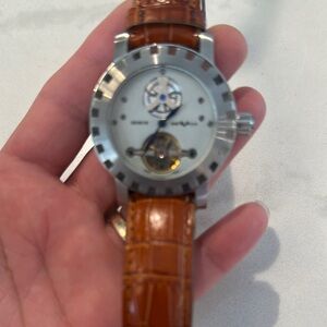 DeWitt Watch with Brown Leather Strap